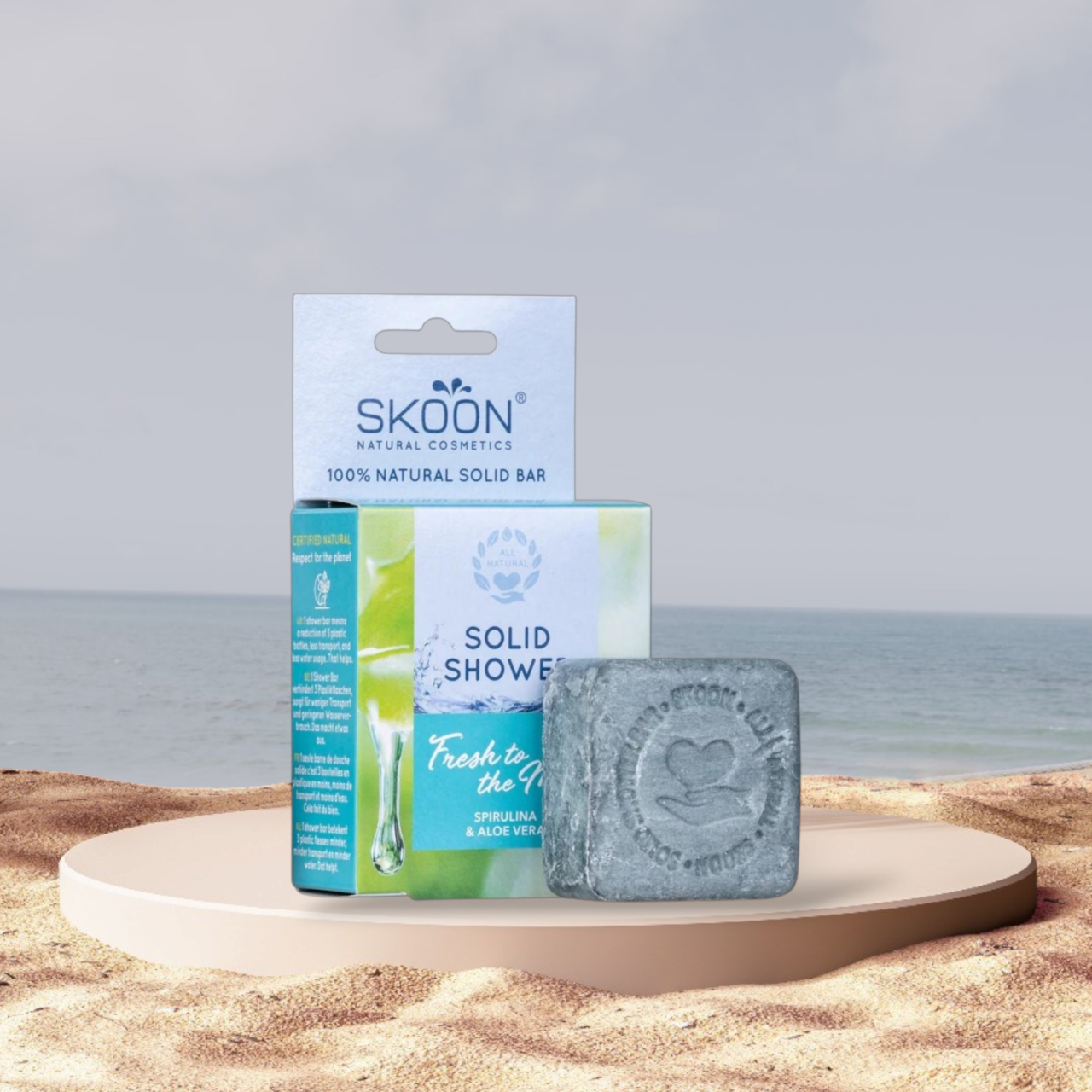 Brusebar - Skoon - Sæbe bar - Frisk til det maksimale på sand ud til havet, fremmer velvære og sundhed.