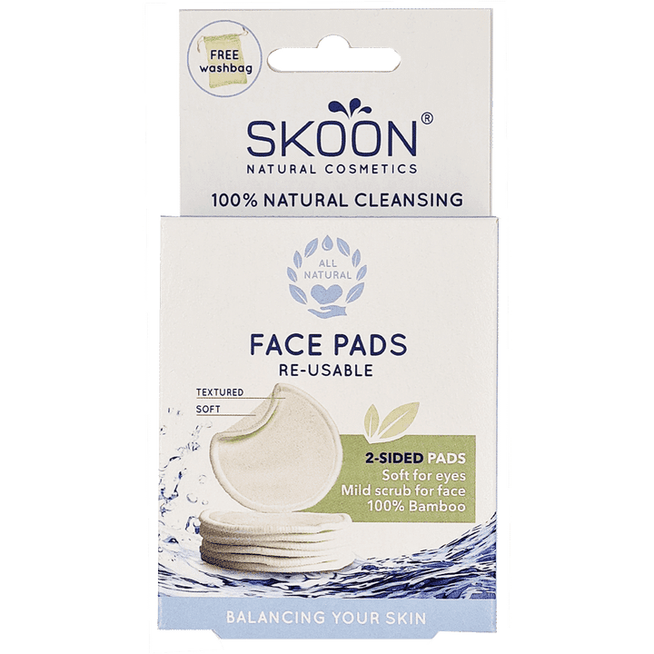 Skoon genanvendelige bomulds pads 7 stk giver en helbredende naturlig velvære oplevelse til din hud.